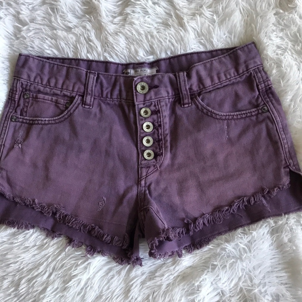 Free people button fly cut off denim shorts size24